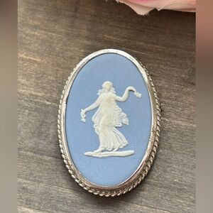 Wedgwood Cameo Brooch Sterling Silver Signed made in England